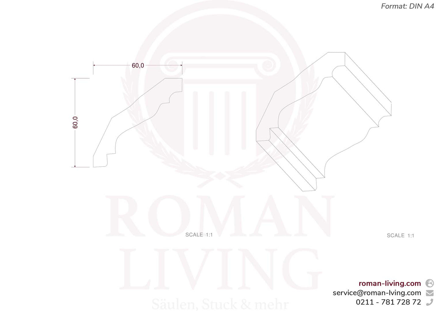 Stuckleiste Alessandri 1 m