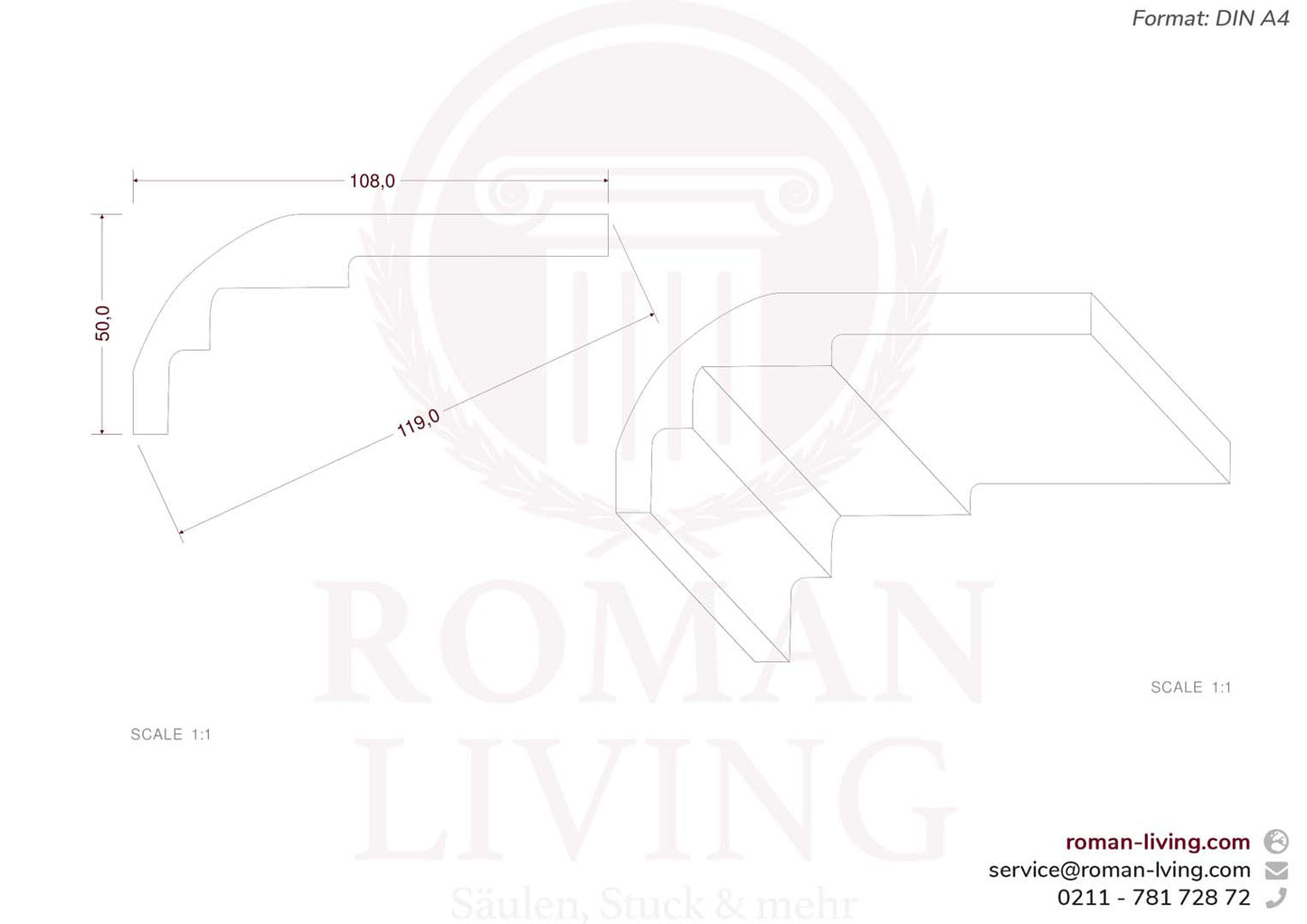 Stuckleiste Bari 1 m