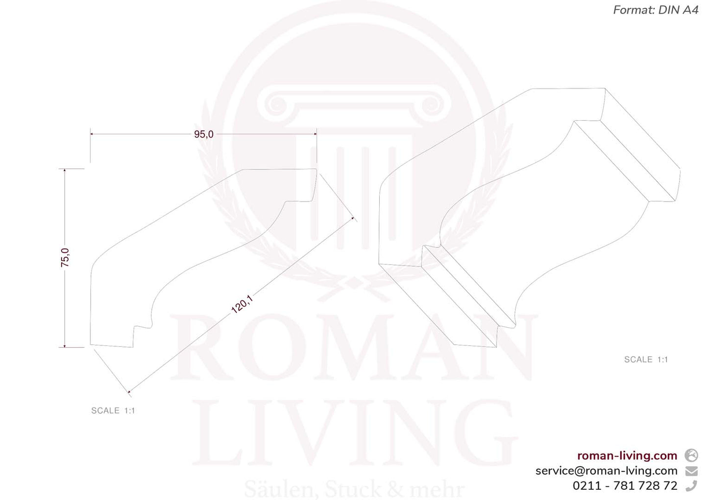 Stuckleiste Brescia 1 m