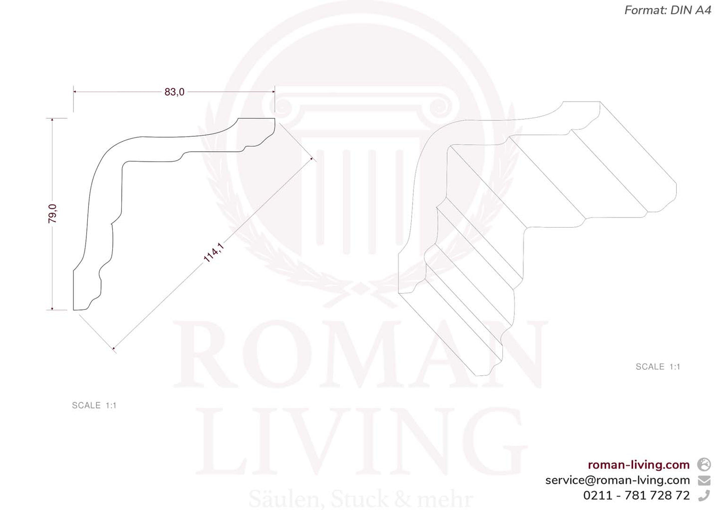 Stuckleiste Catania 1 m