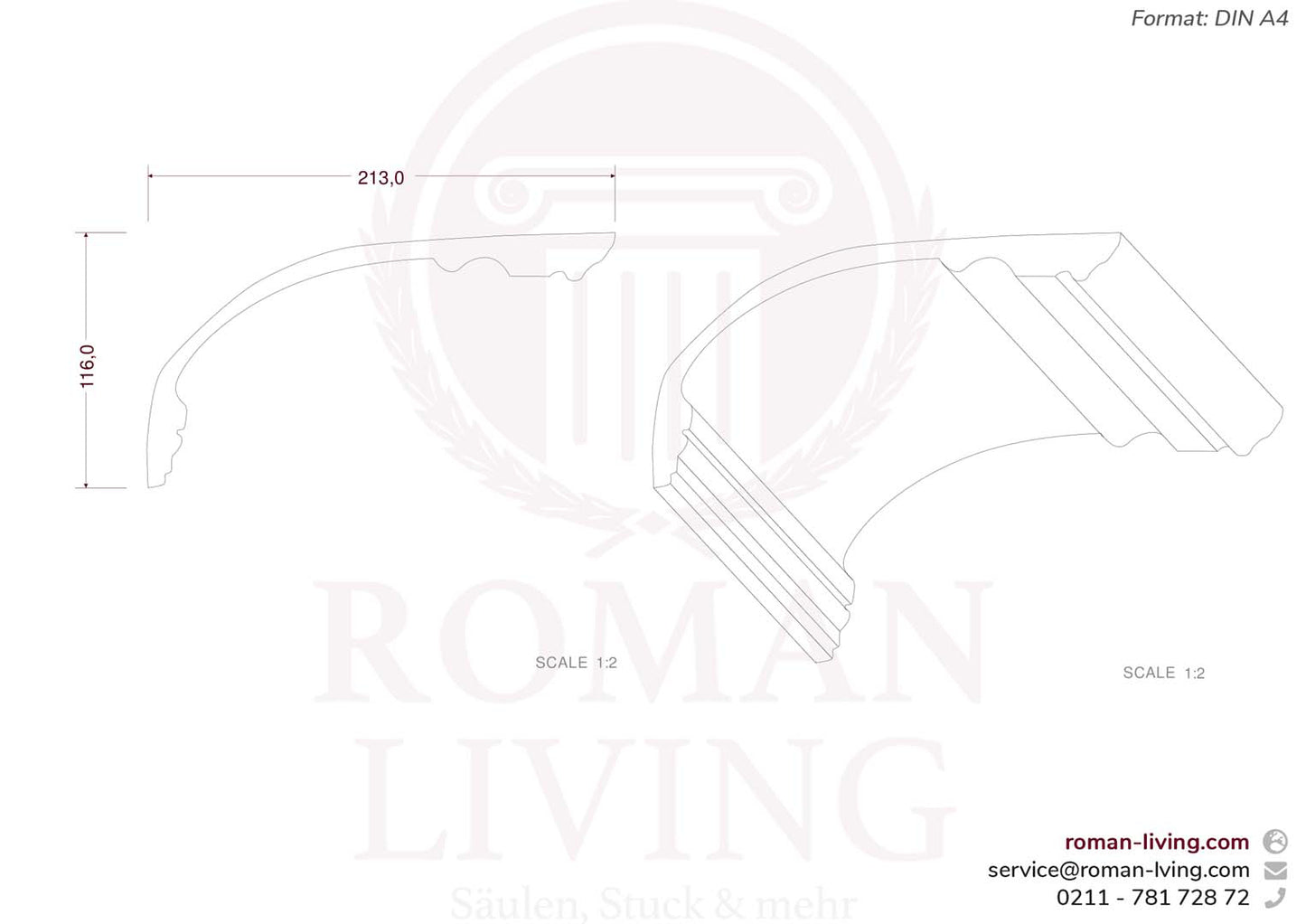 Stuckleiste Como 1 m