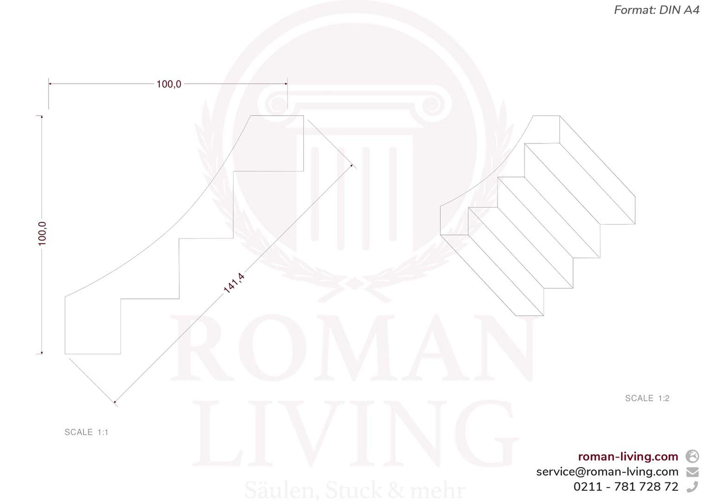 Stuckleiste Emilia 1 m