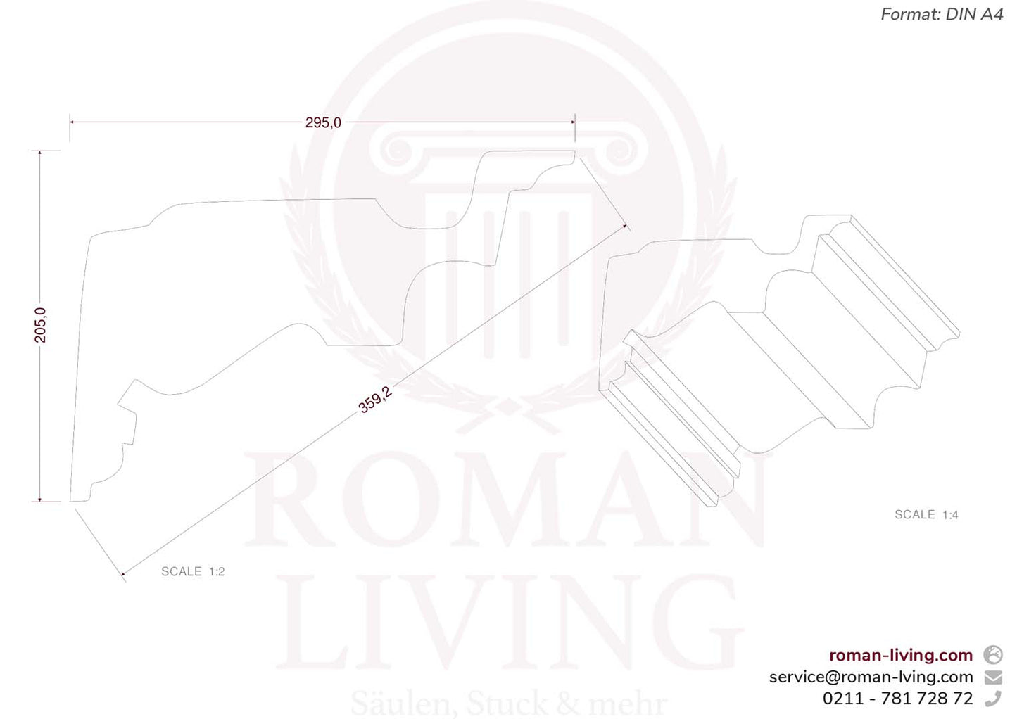 Stuckleiste Ferrara 1 m