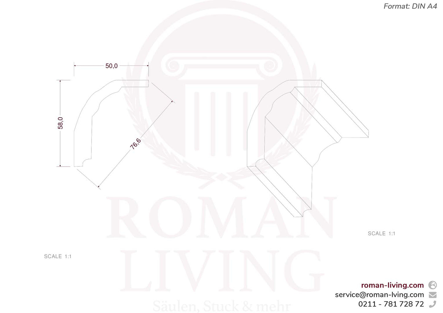 Stuckleiste Firenze 1 m