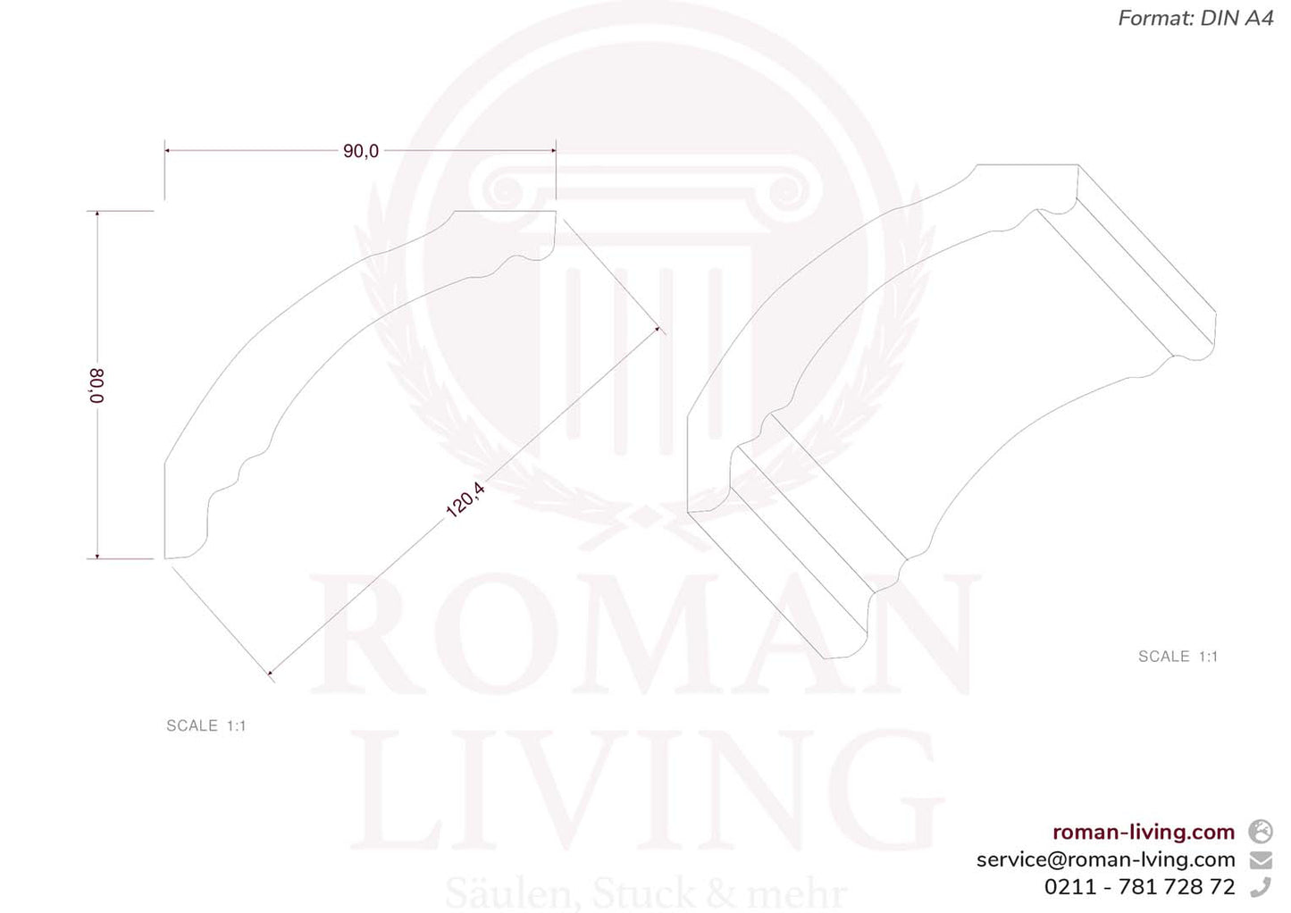 Stuckleiste Messina 1 m