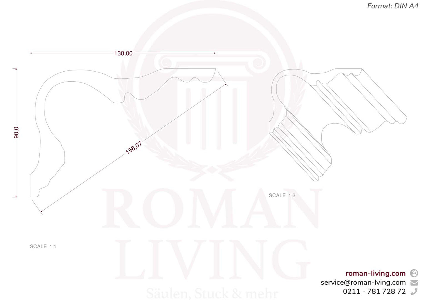 Stuckleiste Milano 1 m