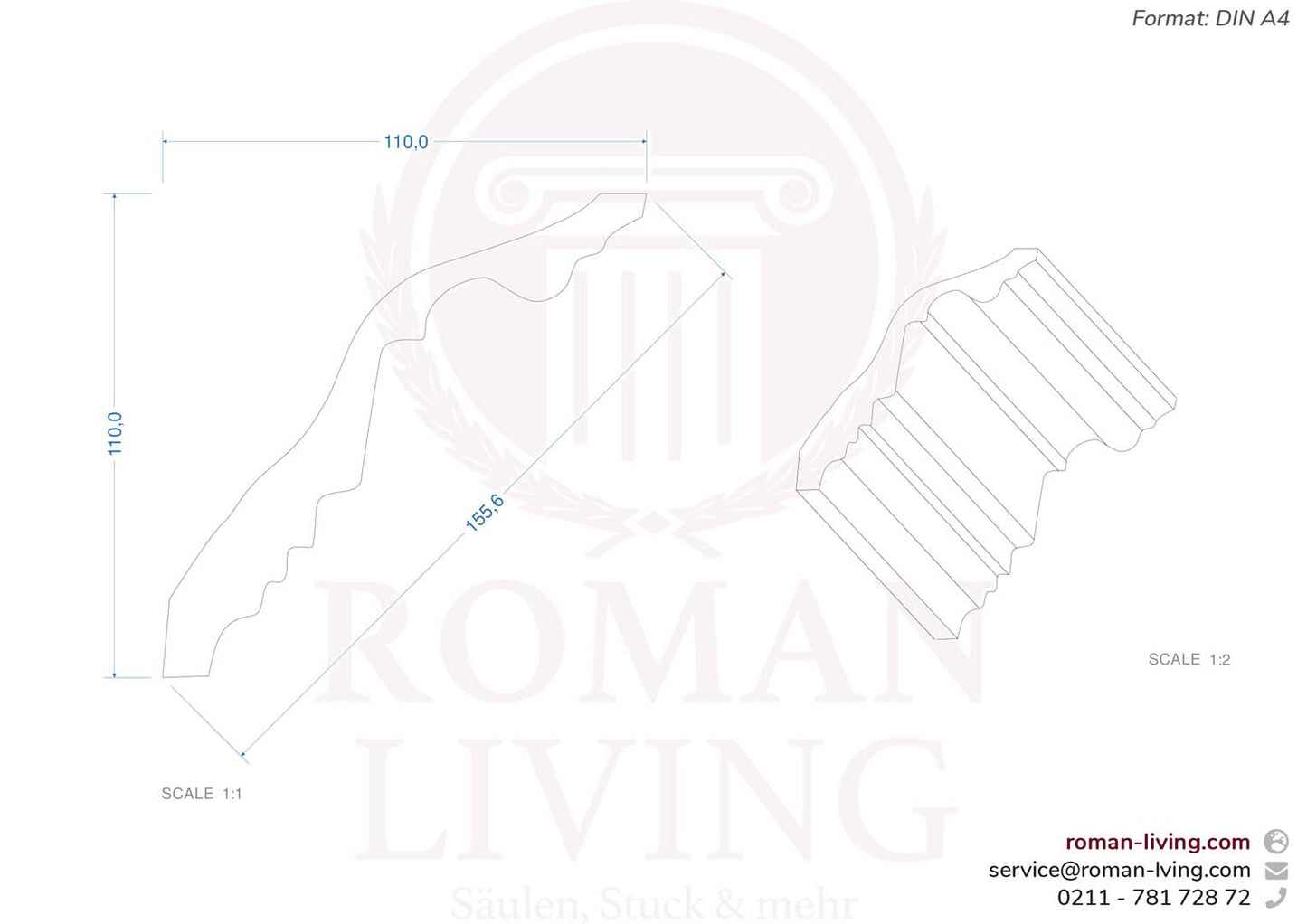 Stuckleiste Monza 1 m