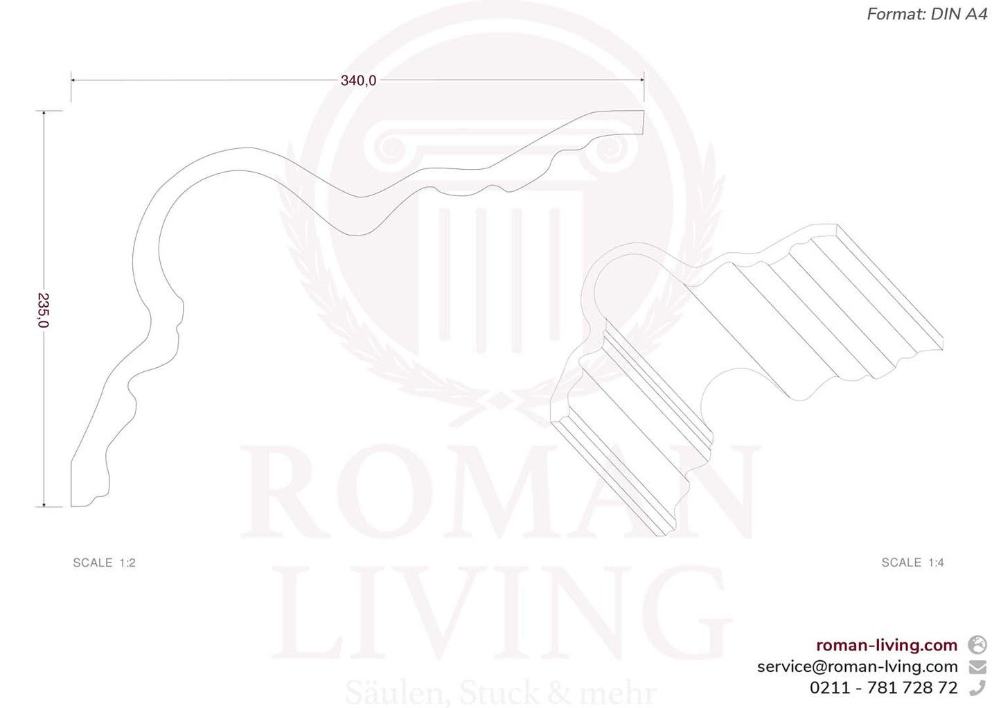 Stuckleiste Napoli 1 m