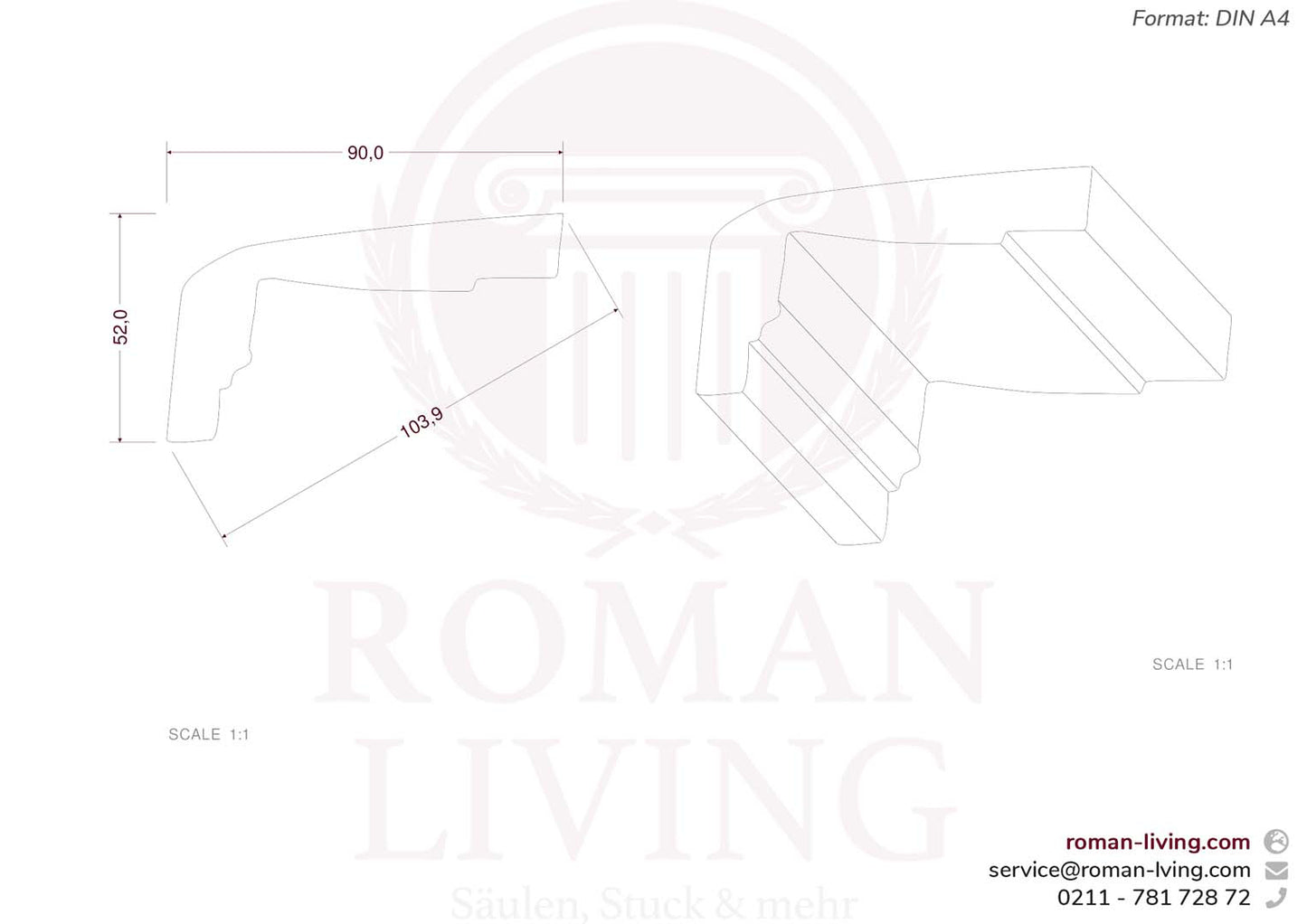 Stuckleiste Padova 1 m