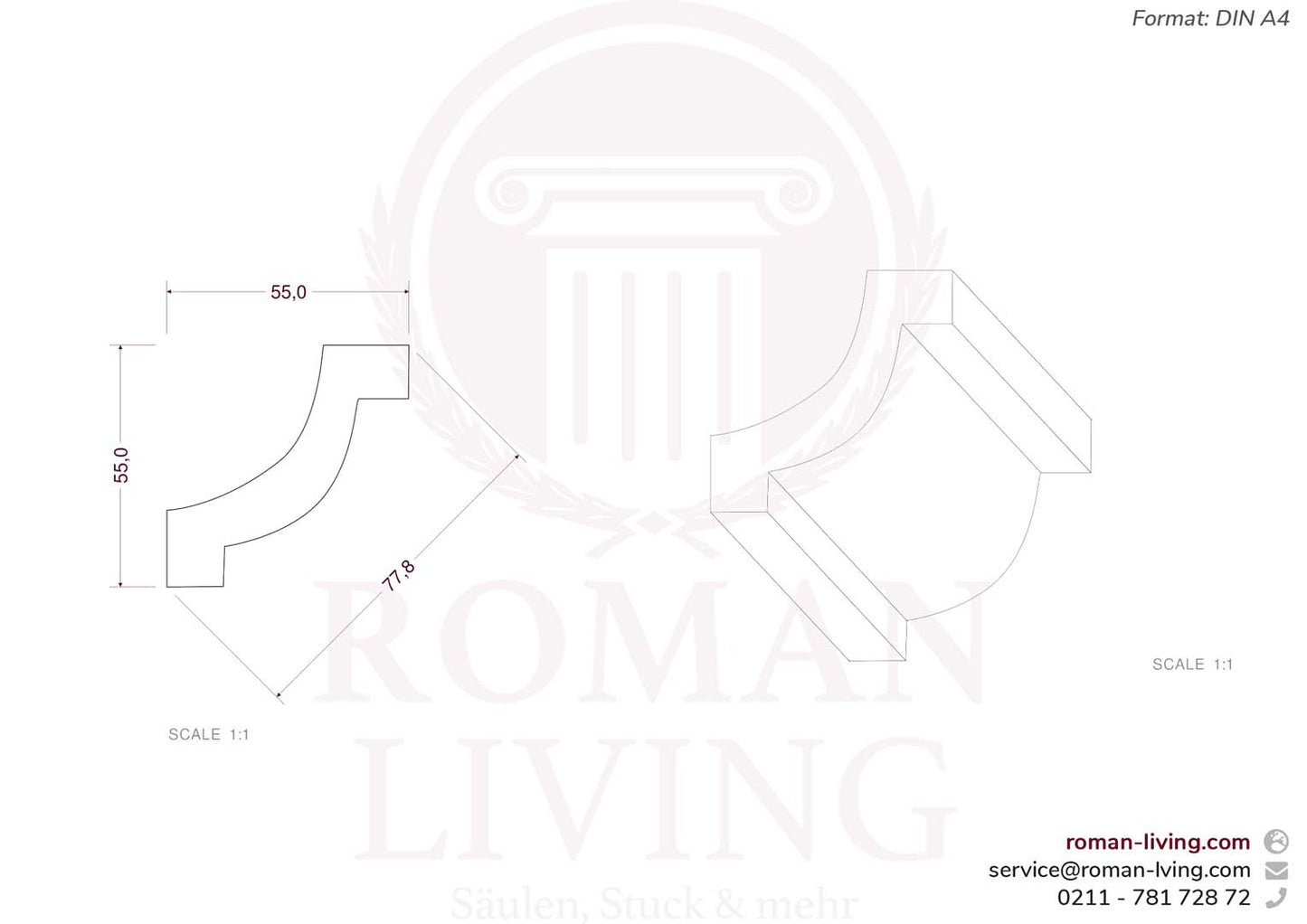 Stuckleiste Parma 1 m