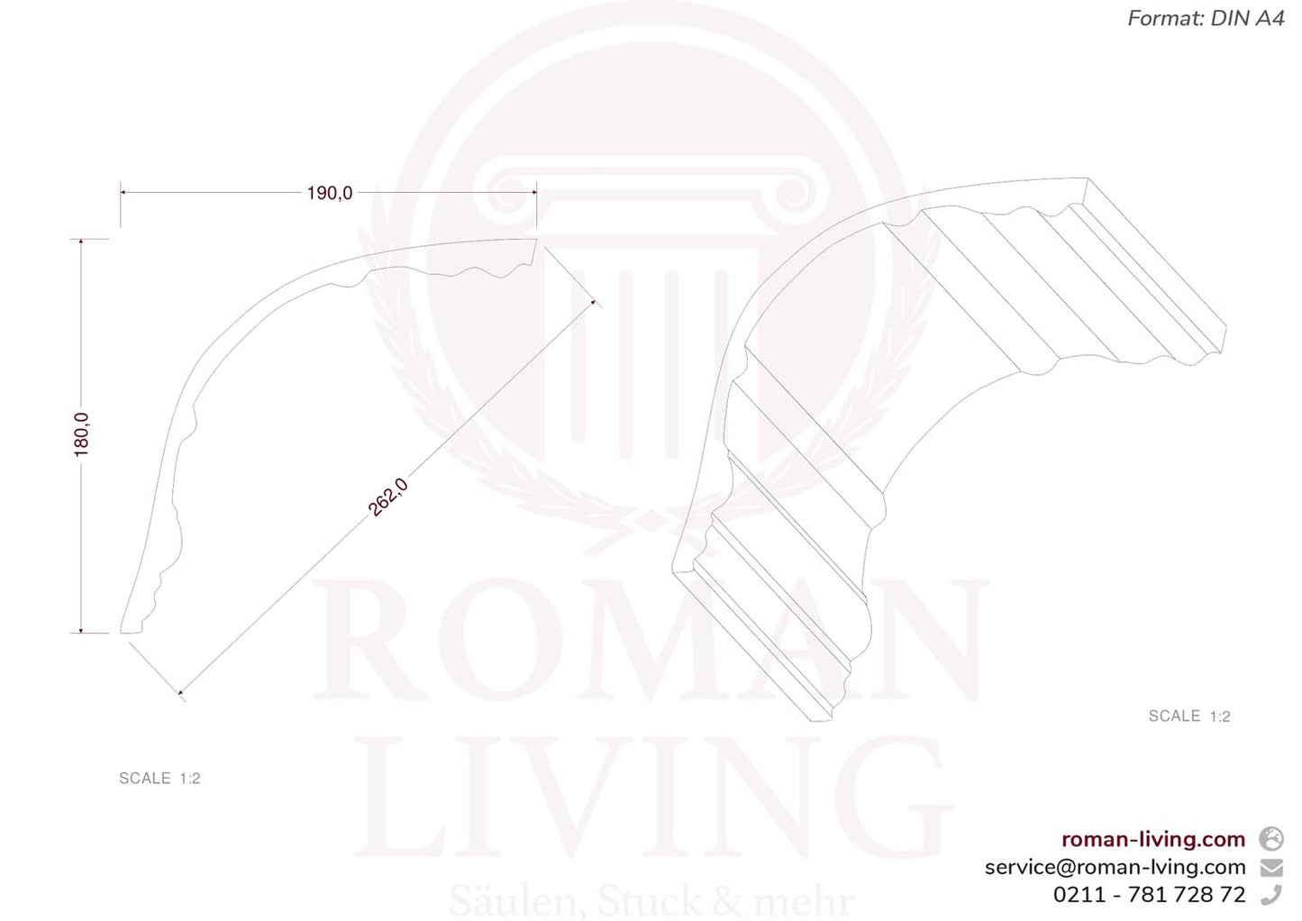 Stuckleiste Perugia 1 m
