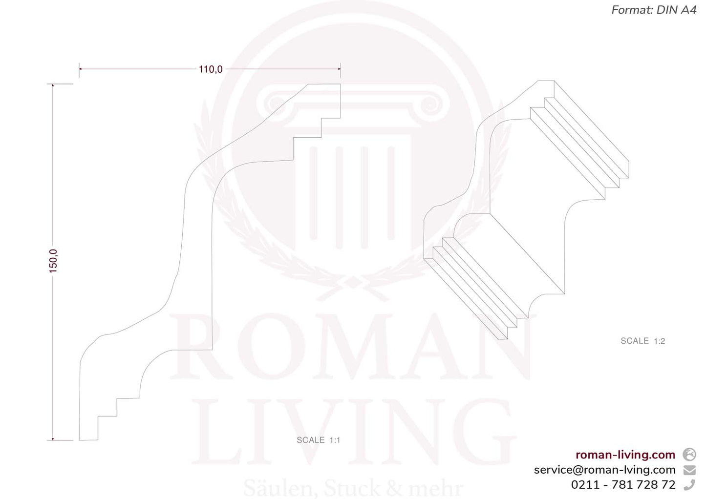 Stuckleiste Pesaro 1 m