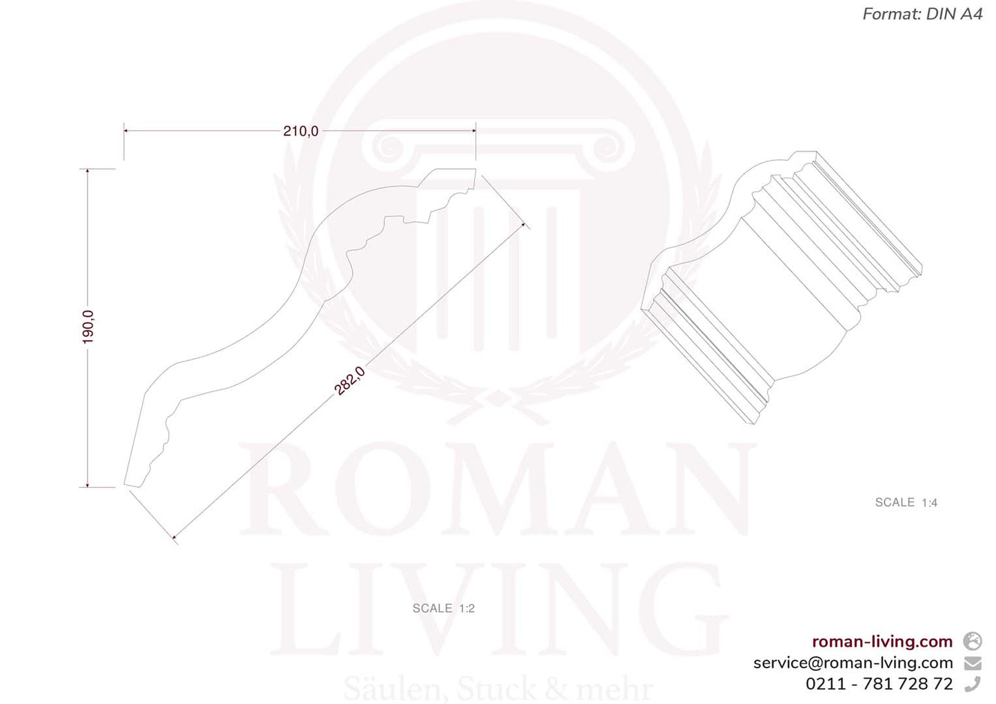 Stuckleiste Piacenz 1 m