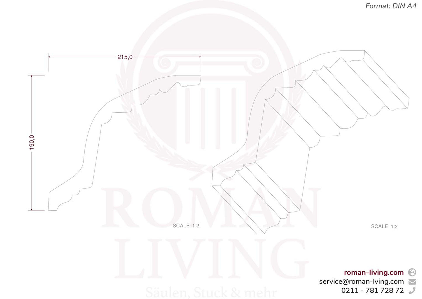 Stuckleiste Pistoia 1 m