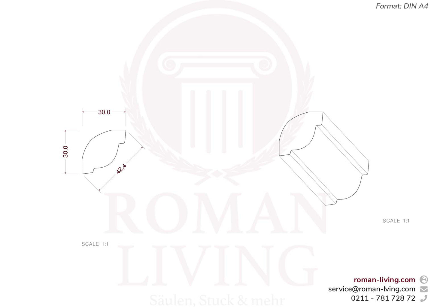 Stuckleiste Prato 1 m