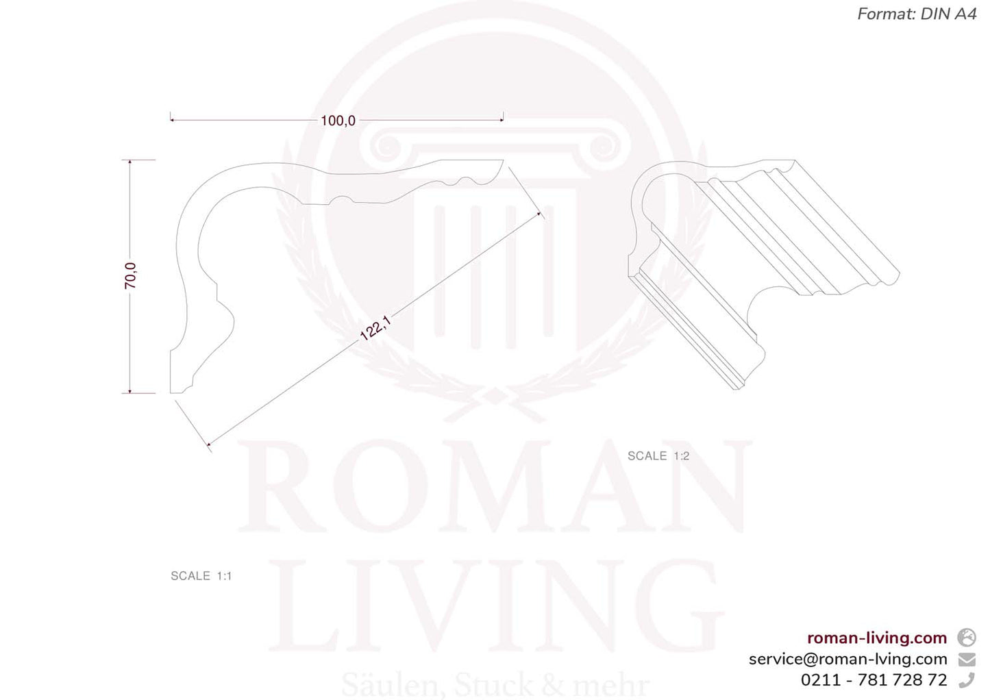Stuckleiste Roma 1 m