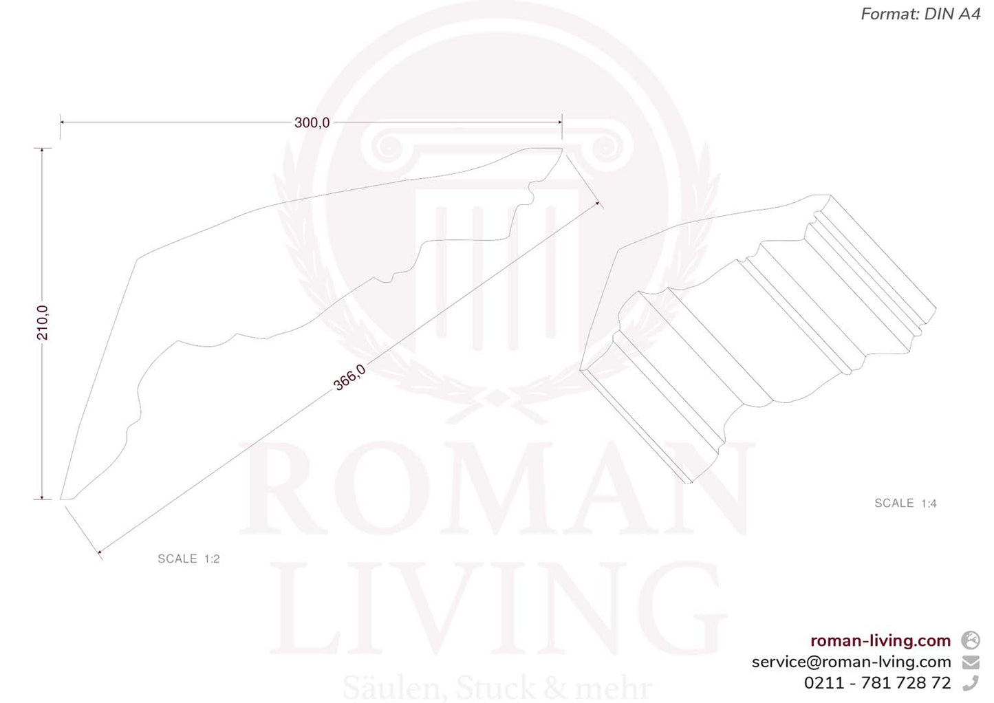 Stuckleiste Salerno 1 m