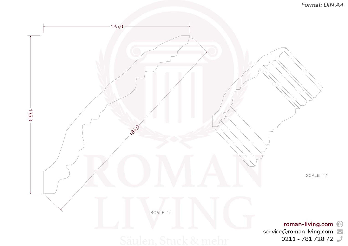 Stuckleiste Trento 1 m