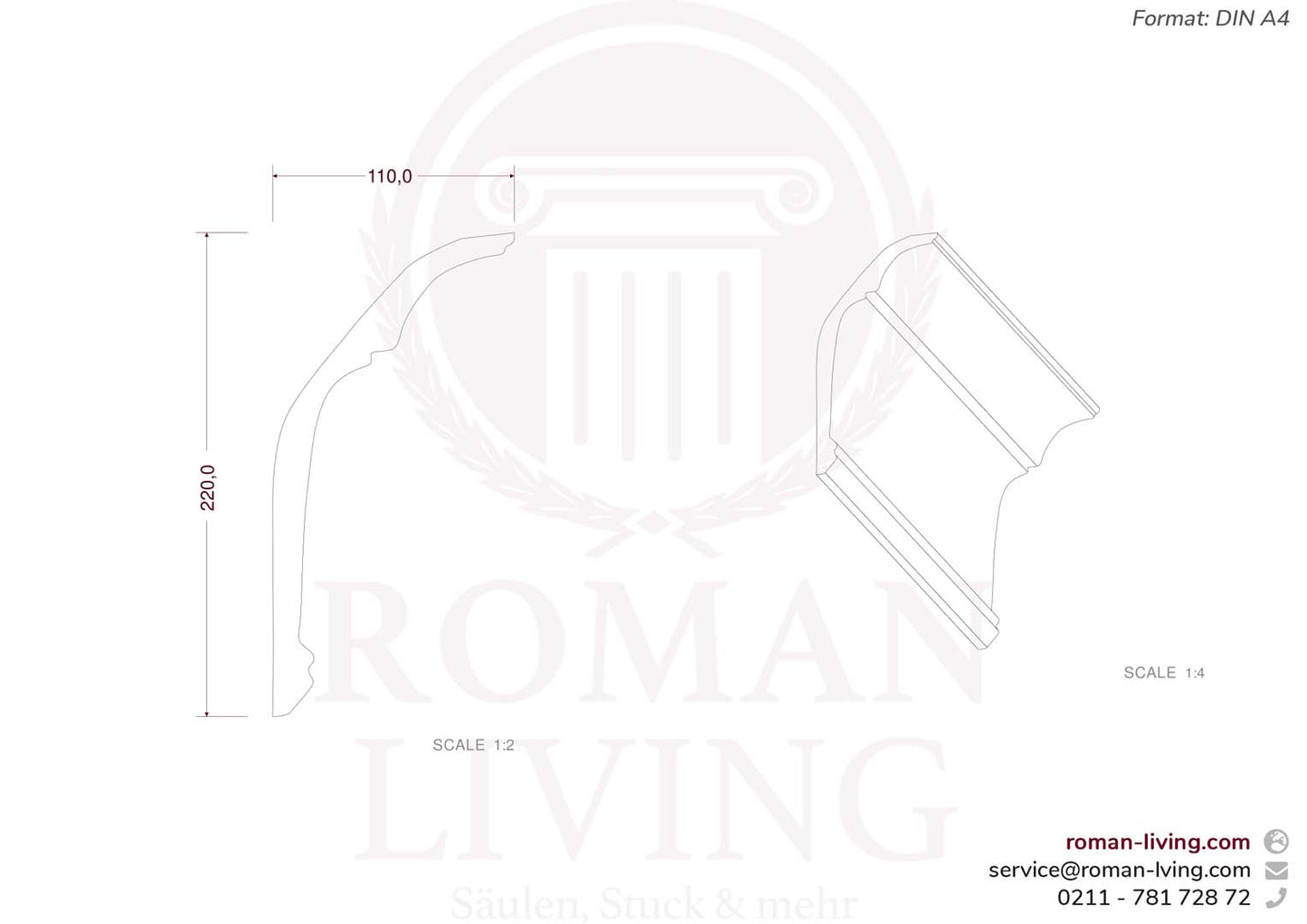 Stuckleiste Trevis 1 m