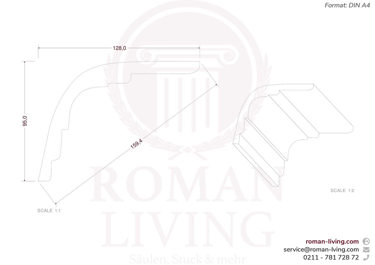 Stuckleiste Venezia 1 m