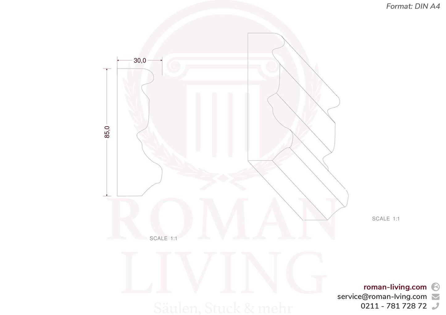 Wandleiste "Bagheria" 0,85 m