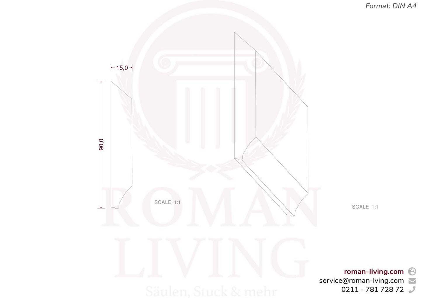 Wandleiste "Cuneo" 1 m