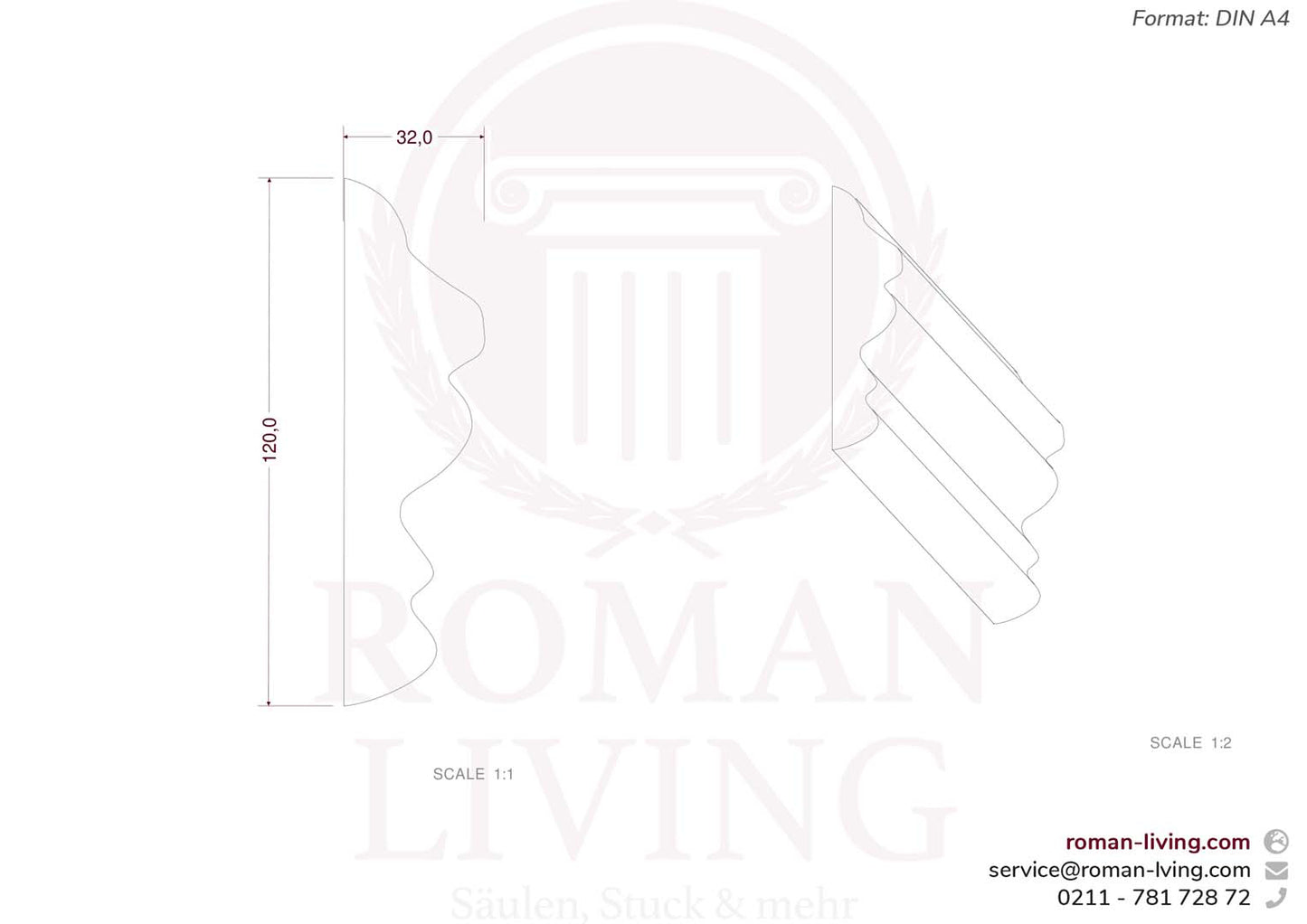 Wandleiste "Faenza" 1 m
