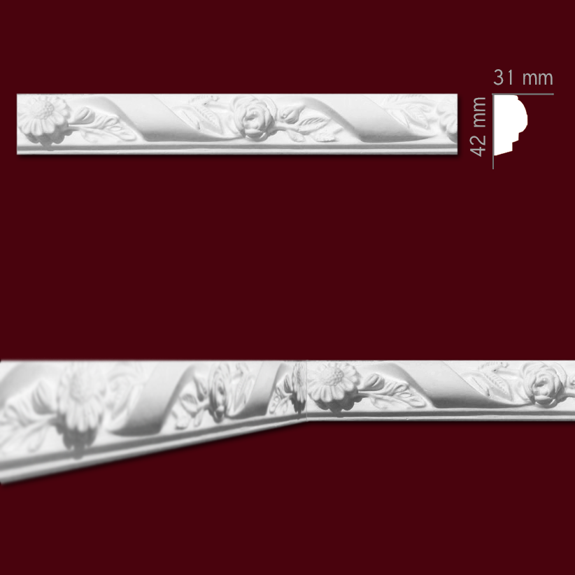 Flachleiste "Velletri" 1 m