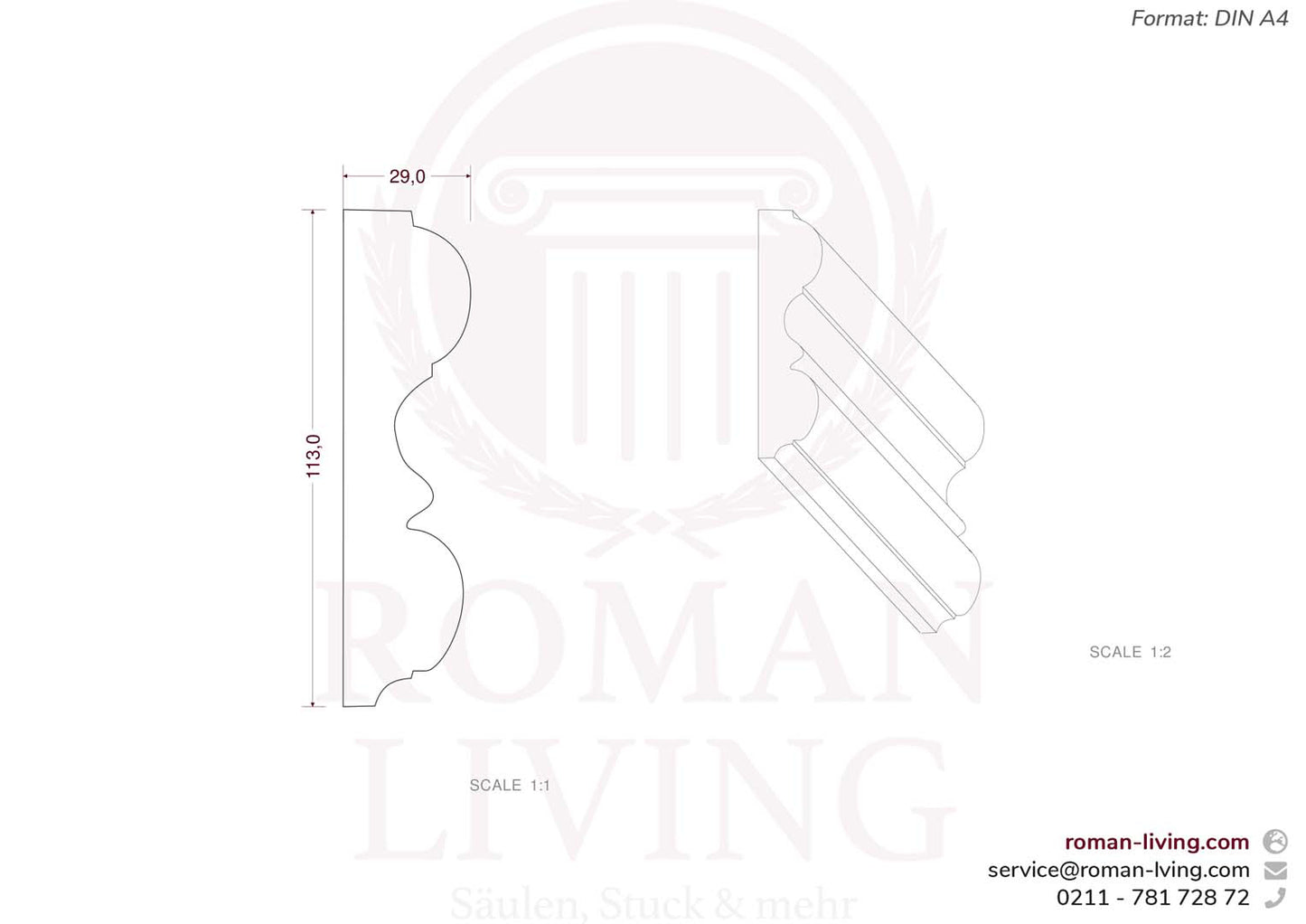 Wandleiste "Viareggio" 1 m