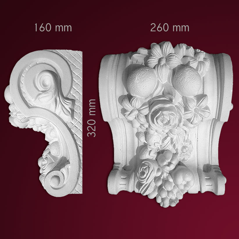 Wand Konsolenelement Portici aus Gips