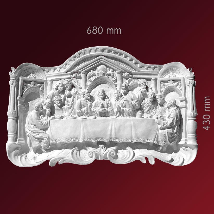 Relief Wandpaneel "Das Abendmahl" aus hochwertigem Stuckgips