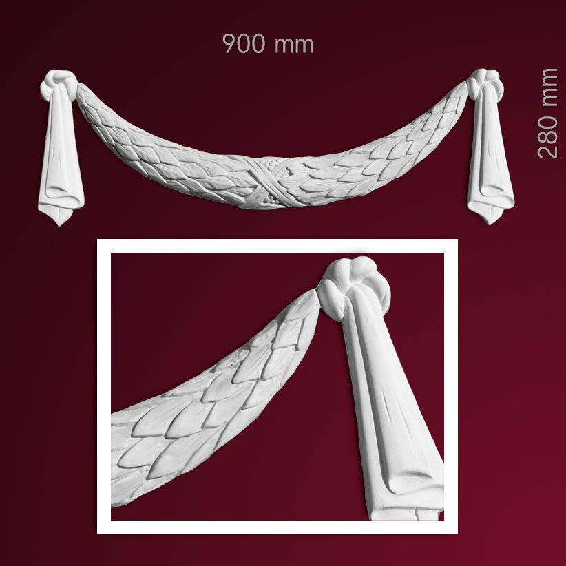 Gips Verzierung Dekoelement Trentadue