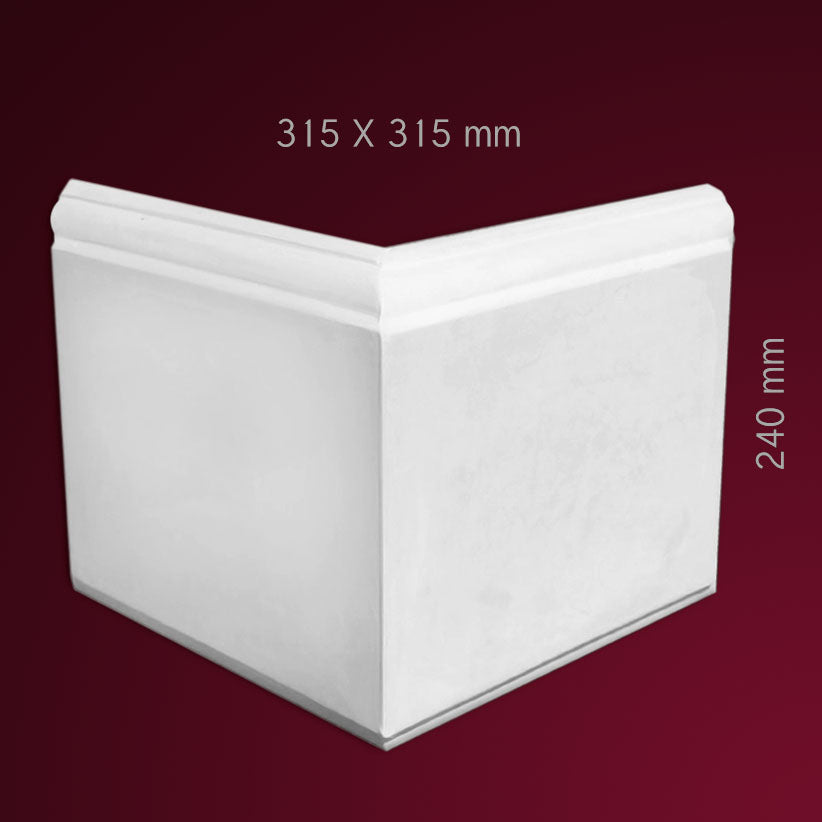 Eckbosse Due aus Stuck Gips