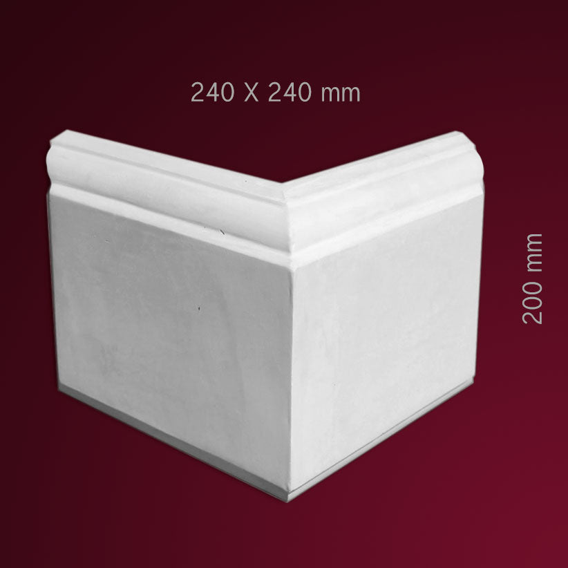 Eckbosse Uno aus Stuck Gips