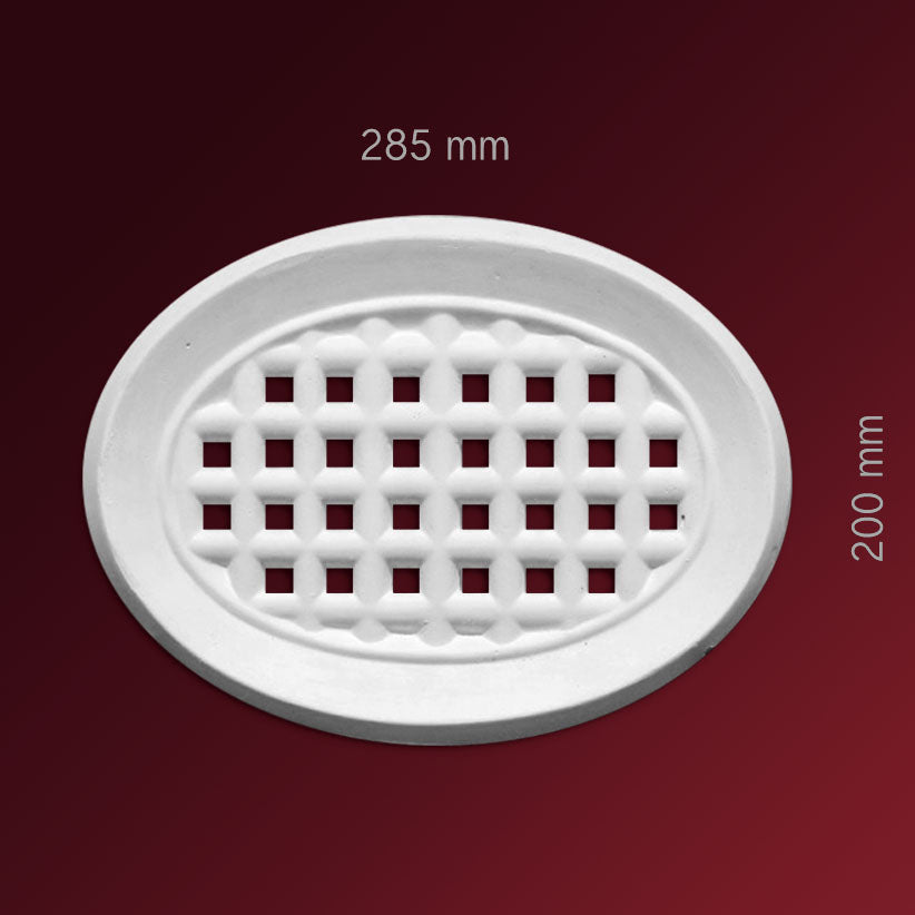 Ventilationsabdeckung Ventinove aus Stuck Gips