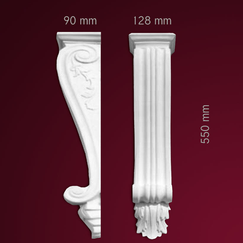 Wand Konsolenelement Moncalieri aus Gips