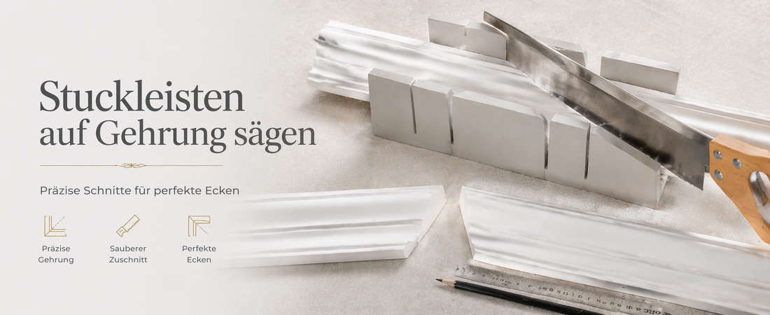 Stuckleisten schneiden und auf Gehrung sägen