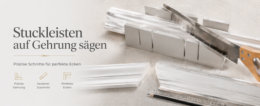Stuckleisten schneiden und auf Gehrung sägen