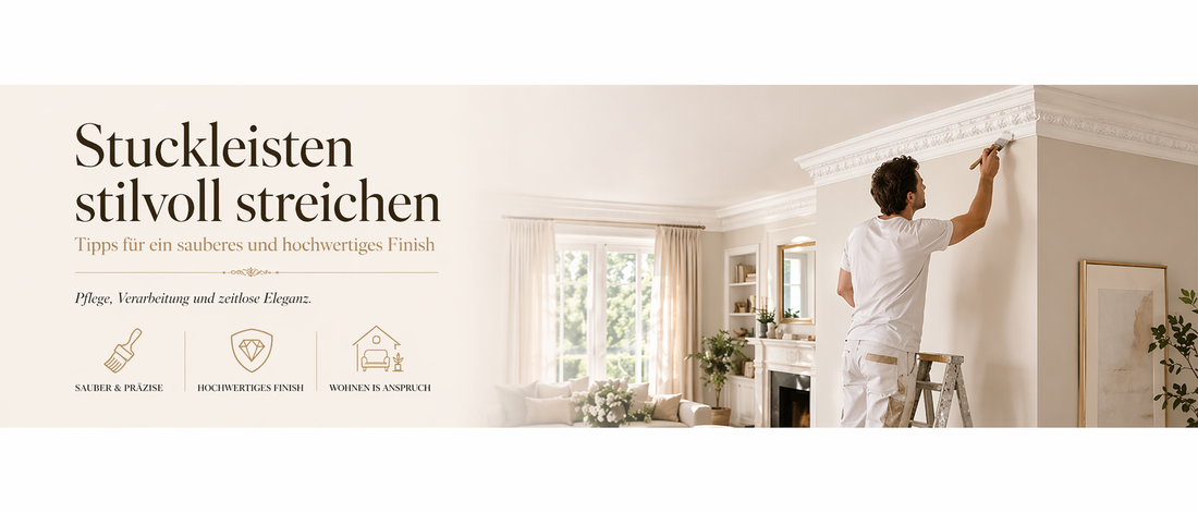 Gipsstuck streichen – Farbe, Technik und Tipps