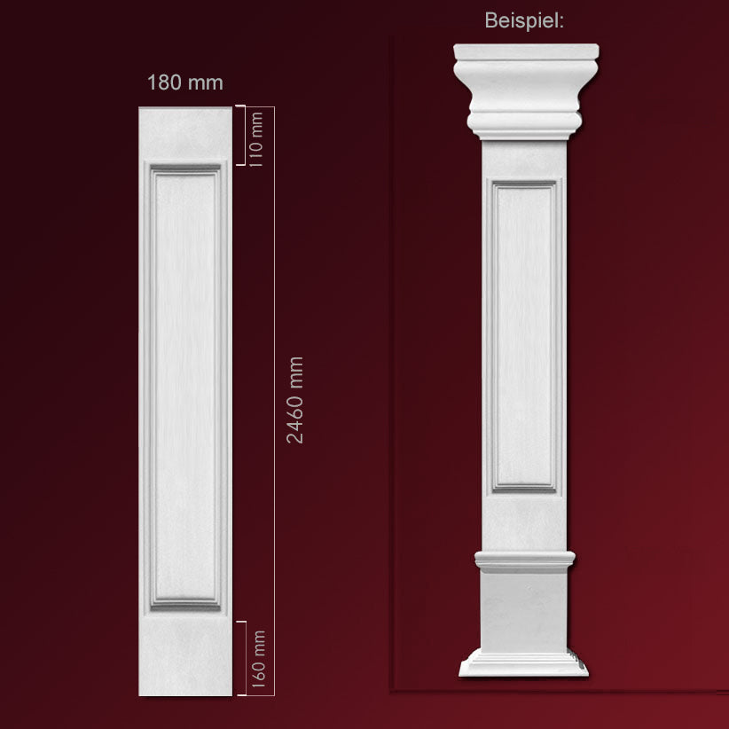 Pilaster-Mittelstück Sette – Gips, handgefertigt | Roman Living – ROMAN ...