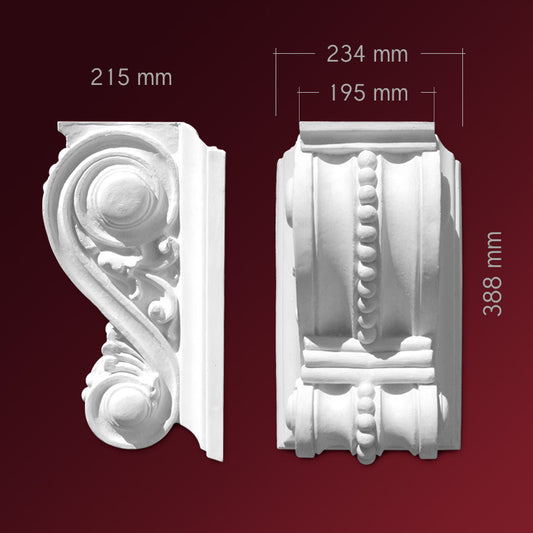 Wand Konsolenelement Casalnuovo di Napoli aus Gips